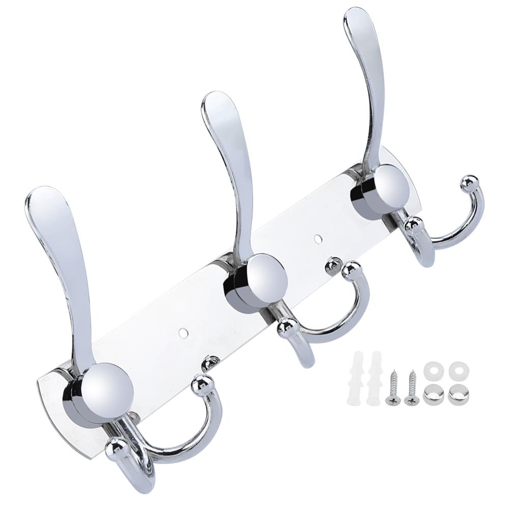 

Многофункциональная настенная вешалка из нержавеющей стали, вешалка для полотенец и шляп для ванной комнаты (5 крючков)