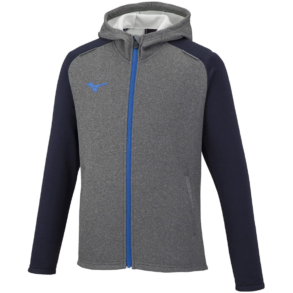 Mizuno Training Wear Sweat Size Gray Size 130 Hoodie, Fleece-Lined, Warm, Junior, 32JC2952, Heather,