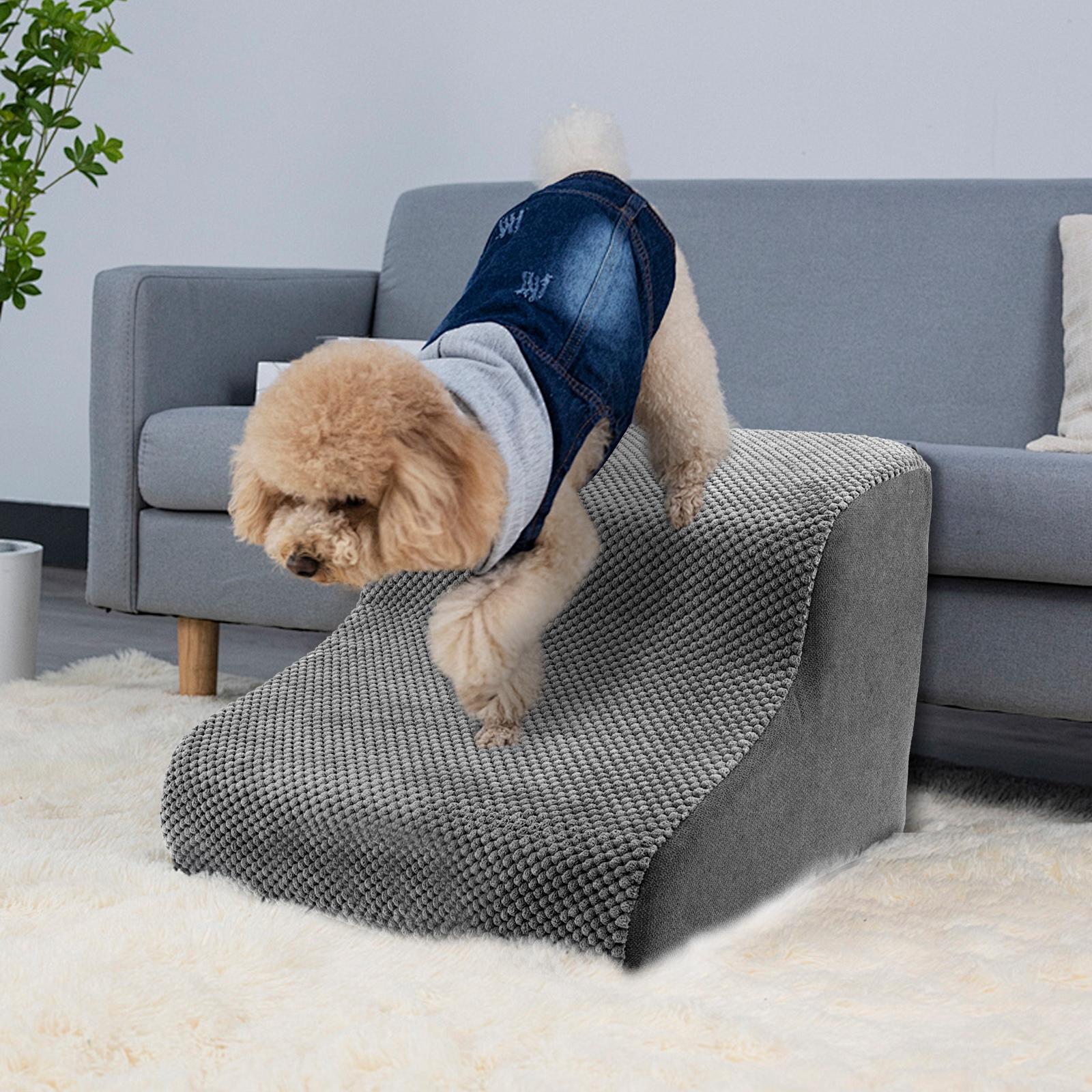 Corduroy Dog Stair Ramp Non Slip Dog Step Stable Support Pet Stair Low Angle Ramp Pet Step Wear Resistant for Bed Sofa Dog Step 1PCS