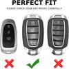 for Hyundai Key Fob Cover, 4-Button, Keychain Accessories for 2018- Kona, Azera, Elantra GT, Santa Fe, Veloster, Venue