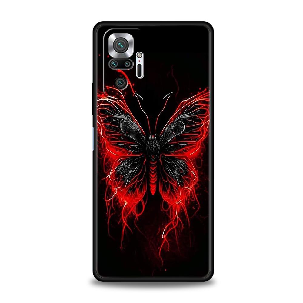 Butterfly Phone Case Cover for Redmi 13C 10C Note 13 12 10 11 Pro Plus 7 8T K40 K50 Gaming Pro Plus 5G Soft TPU Shell Capas Bags
