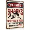 Vintage Humorous Pool Shark Metal Wall Art Home Decor Gift