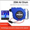 Air Drum Automatic Retractable Hose Pipe Reel Automatic Recycling Tube Winding Device Outdoor Spray Water Garage Tool Blue