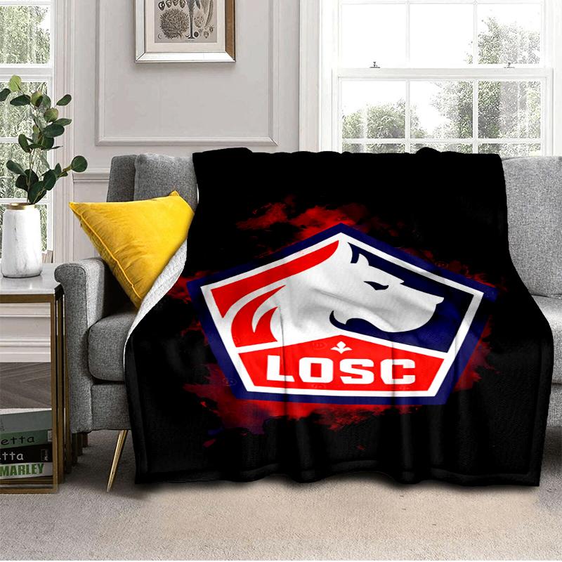Lille Football Club Emblem Blanket Lightweight Ideal Bedding Blanket Perfect for Travel, Camping, Living Rooms, Offices, Sofas, Fan Christmas Gift