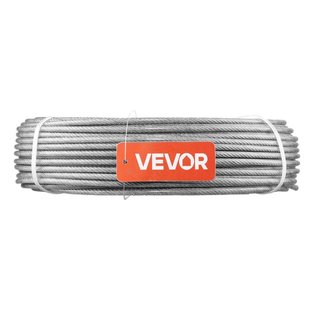 4.76 mm Wire Rope Kit, 61 m Length, 304 Stainless Steel Wire Cable, 7.1 kN Breaking Strength, 7 x 7 Strands Construction, Steel Cable for Deck Railing