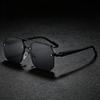 New double beam men's sunglasses driving big face thin sunshade glasses advanced half frame square sunglasses
