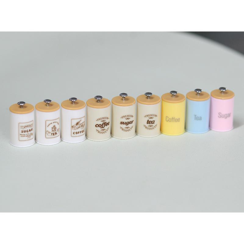 3Pcs Dollhouse Simulation Nordic Storage Jar Model Kitchen Storage Organzier Candy Box Miniature Food And Play Dry Goods Cans