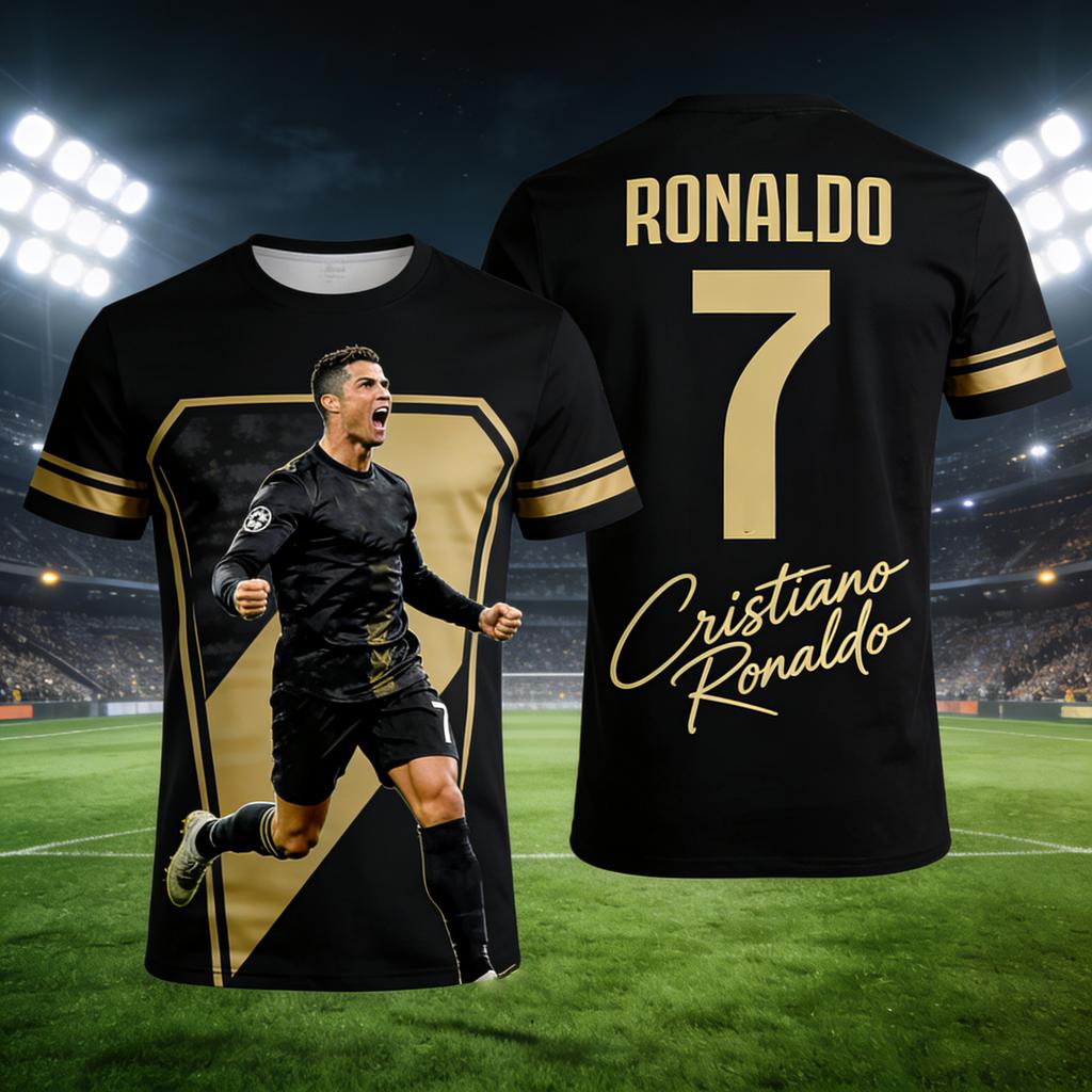 26-year-old Ronaldo 3D Printed Football Sports Shirt - Suitable for Both Men and Women, Summer Sports Breathable T-shirt