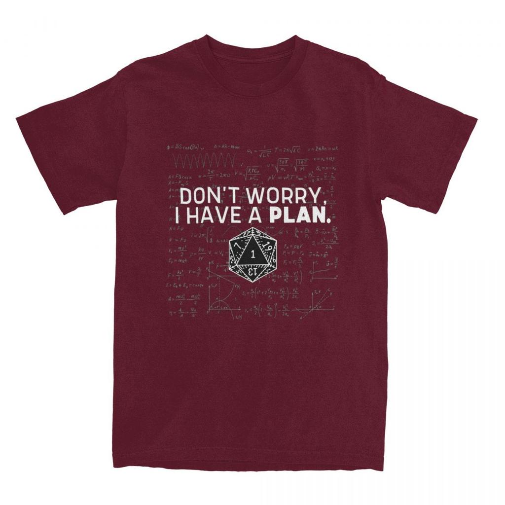Don't Worry, I Have A Plan T Shirt Mathematics Equation Print Harajuku T-Shirts Short-Sleeve Tops Summer Cotton Plus Size Tees