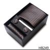 Tie Handkerchief Cufflink Set For Men Necktie Holiday Gift Box Blue Gold Suit Accessories Slim Wedding Gravatas