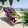 Barney Cartoon Print Beach Towel, Large Soft Quick Dry Towel for Beach Camping Swimming