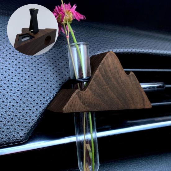 Car Air Outlet Decoration Artistic Flower Arranger Holder Universal Simple Installation Tube Vases with Magnet Stand Auto Interior Decor Accessory