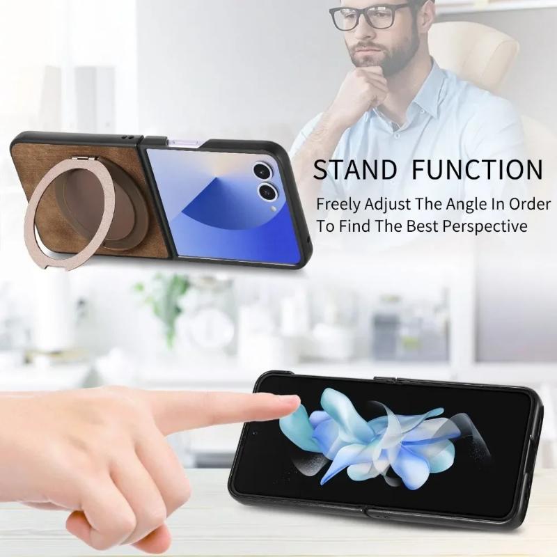 Magnetic Case for Magsafe Samsung Galaxy Z Flip 7 6 5 4 3 Z Fold 7 6 5 4 3 Macsafe Ring 360° Rotating Invisible Kickstand Cover