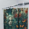 Bathroom Decor Shower Curtain Floral Butterflies Design with Customizable Text for Personalization in Home Decoration Supplies