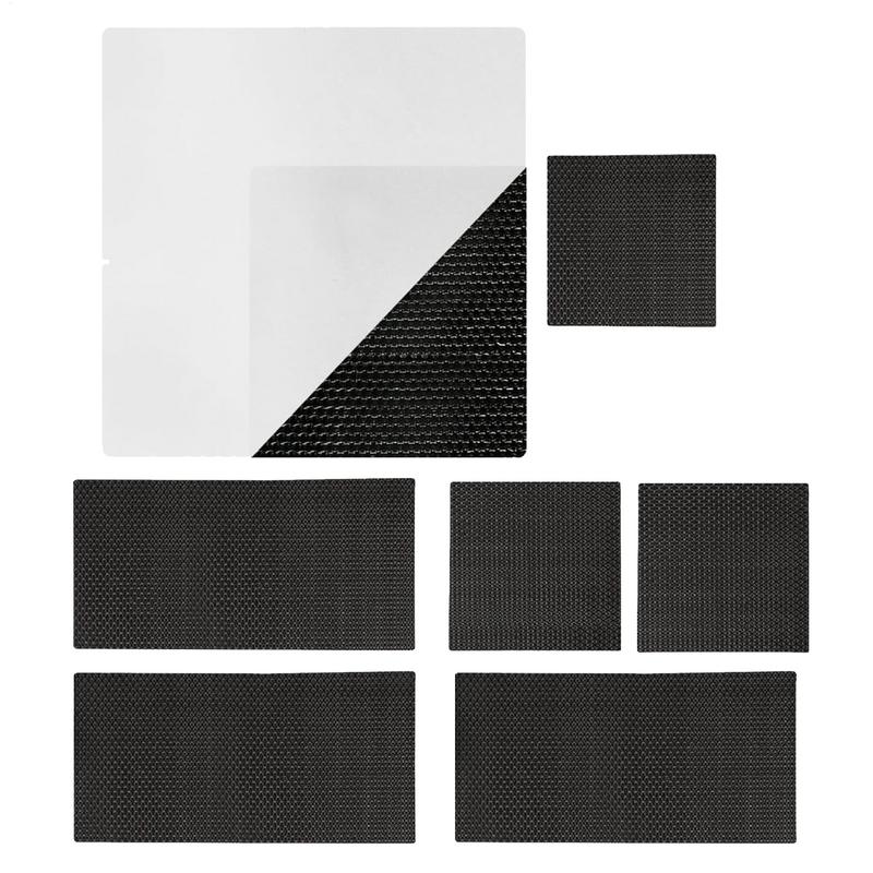 6Pcs/Set Trampoline Patch Repair Kit Self-Adhesive Round Square Rectangular Patches for Repairing Holes Tears in Trampoline Mat