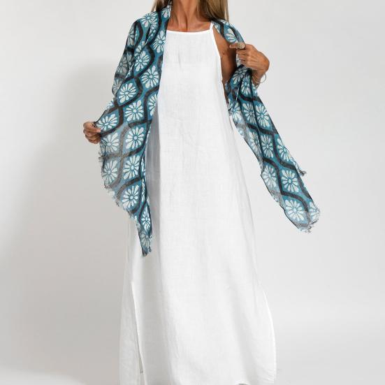 Dámské maxi šaty A-line Jednobarevné Bez ramen Délka Vesta Volné Volné Měkké Ležérní Kulatý výstřih Boční Rozdělení Dámské Letní Dlouhé šaty