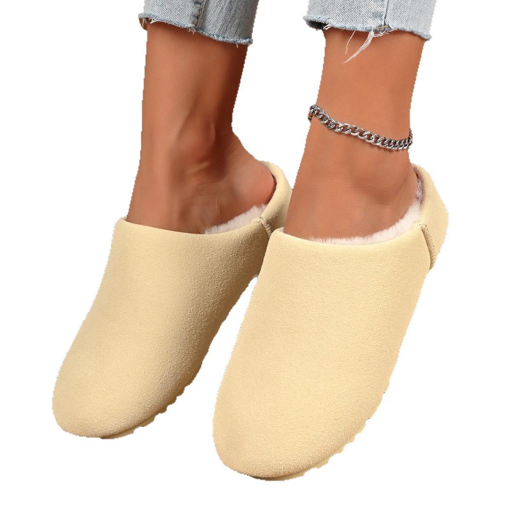 Lichtgewicht schapenvacht met dikke zool geïntegreerde kleine aardappel sneeuw katoenen schoenen 25 herfst en winter nieuw super warme bovenkleding halve pantoffels