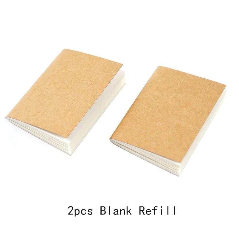 Fromthenon Traveler's Notebook Mini Loose-leaf Notebook Top Layer Leather Pocket Planner Notebooks for Students Stationery