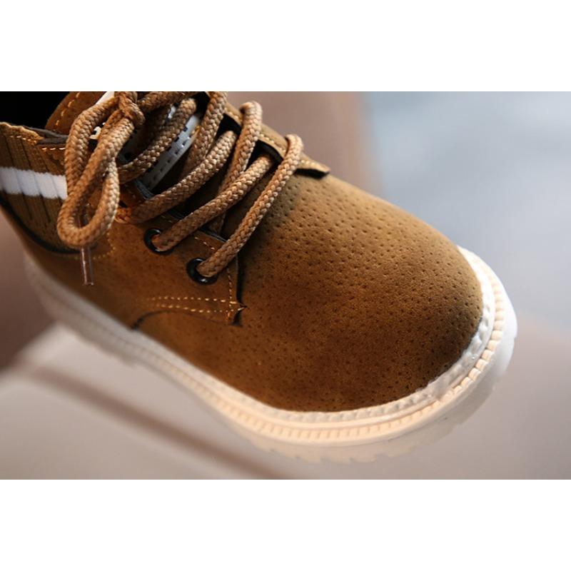 Children's Winter Cotton Shoes Boys Warm-Lined Martin Boots Girls Retro Ankle Boots Soft Sole Snow Boots