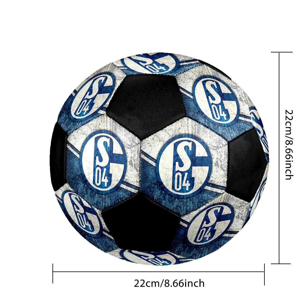 SIZE 5 FC Schalke 04 Soccer Ball Colorful All Ages Machine Stitched PVC Competition Ready Durable High-Bounce