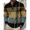 Herren Herbst Winter Langarm Farbblock Kragen Polohemd Herren Business Casual Golf Polohemd