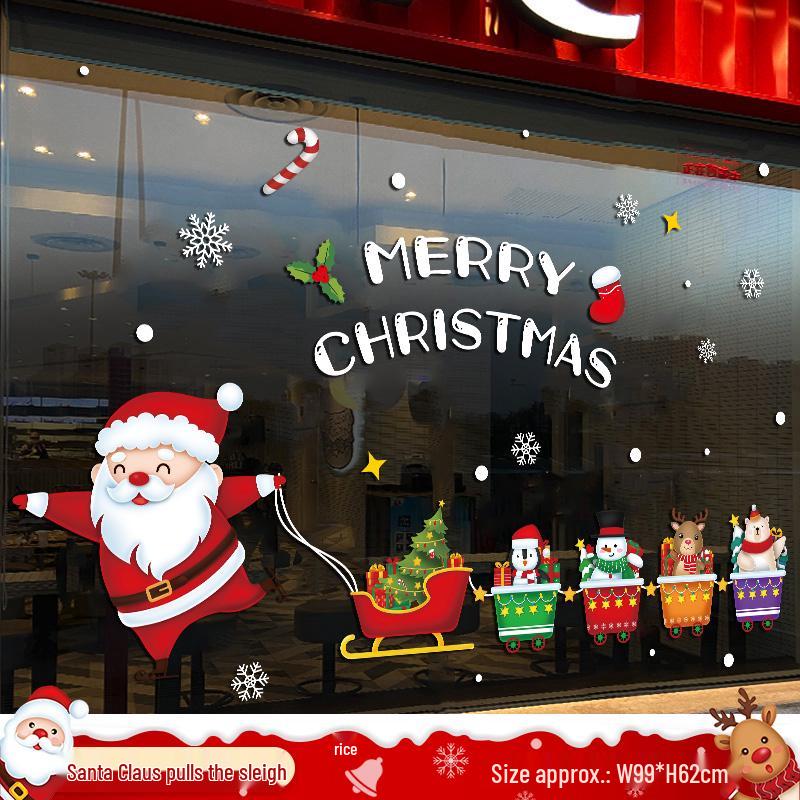 Christmas Tree Ornaments & Window Clings Set: Festive Static Stickers for Glass, Doors, and Holiday Decor