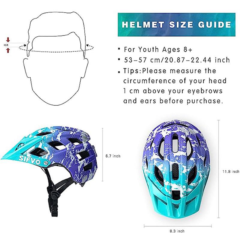 SIFVO children's bicycle helmet, youth bicycle helmet, sunshade breathable outdoor riding children's helmet