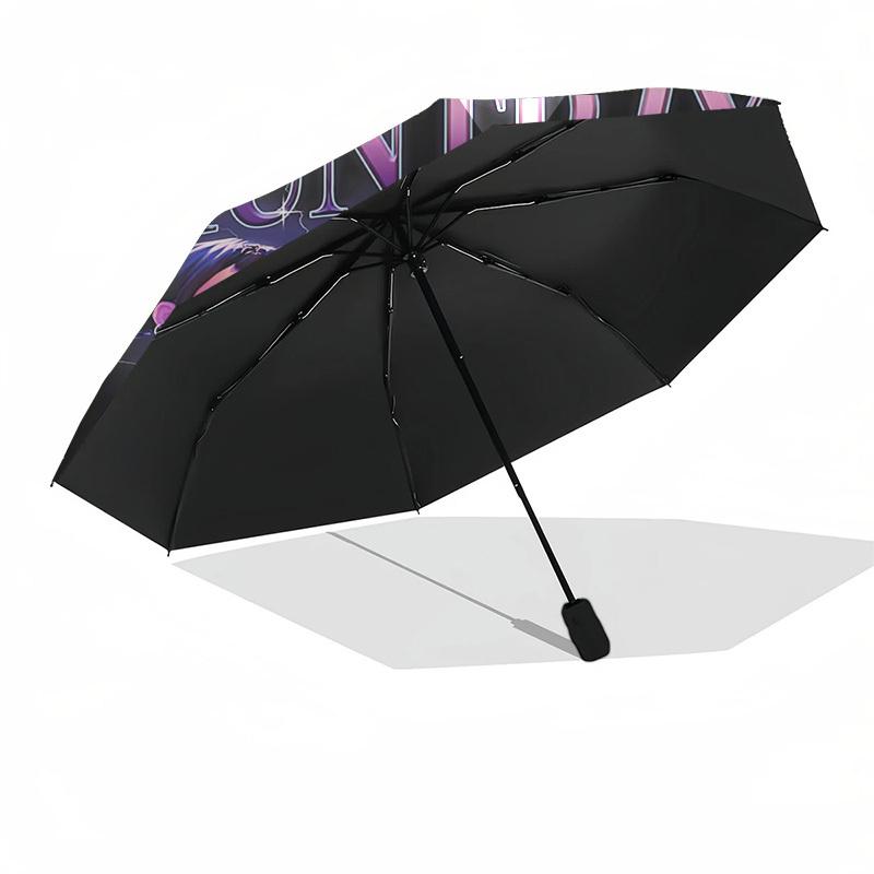 1pz Huntrix KPOP Demon Hunters Ombrello Pieghevole ad Apertura Automatica con Telaio in Ferro a 8 Stecche, Design Portatile per Uso Esterno, Regalo Ideale per Fan e Tra