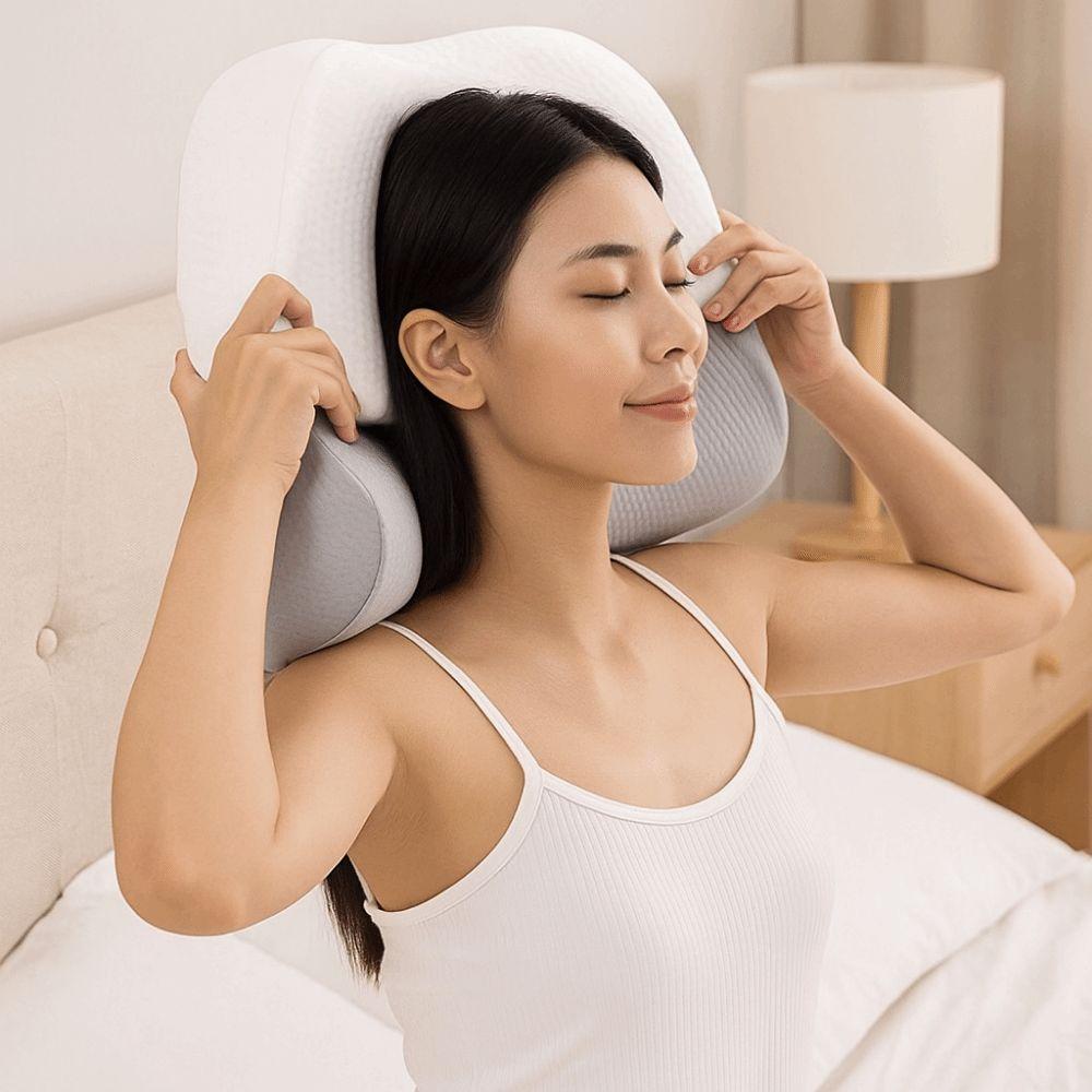 Slow Rebound Cervical Neck Pillow Ergonomic Neck Bolster Pillow Neck Support Pillow  Bed Pillow