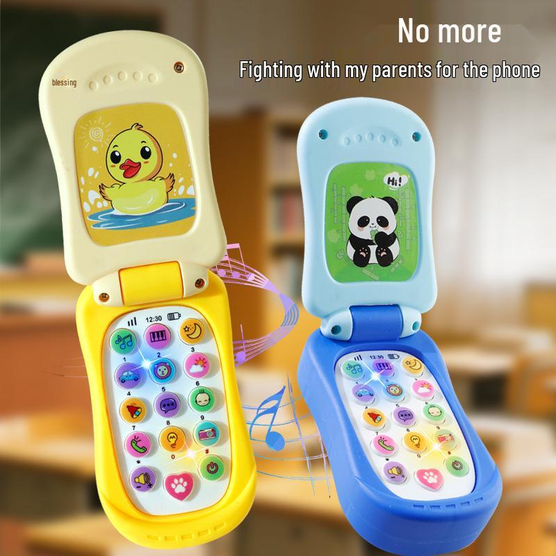 Children's Multifunctional Educational Music Phone Toy with Cartoon Lights