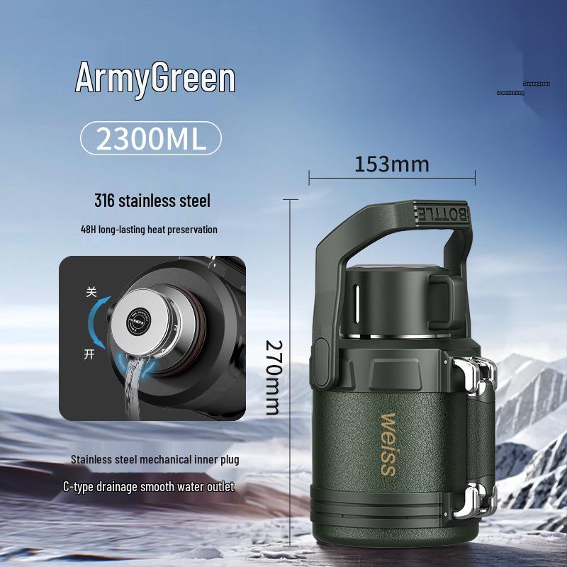 316 Stainless Steel Large-Capacity Thermos Flask for Outdoor Travel and Sports