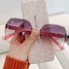Glasses Female Korean Version Fashionable Sunglasses Round Face Anti-uv Strong Light Big Face Long Face Tawny Sunglasses
