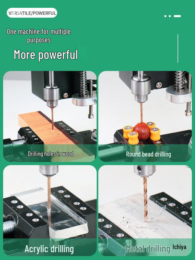 Compact Desktop Variable Speed Electric Drill Press - Mini Stand for Household Drilling