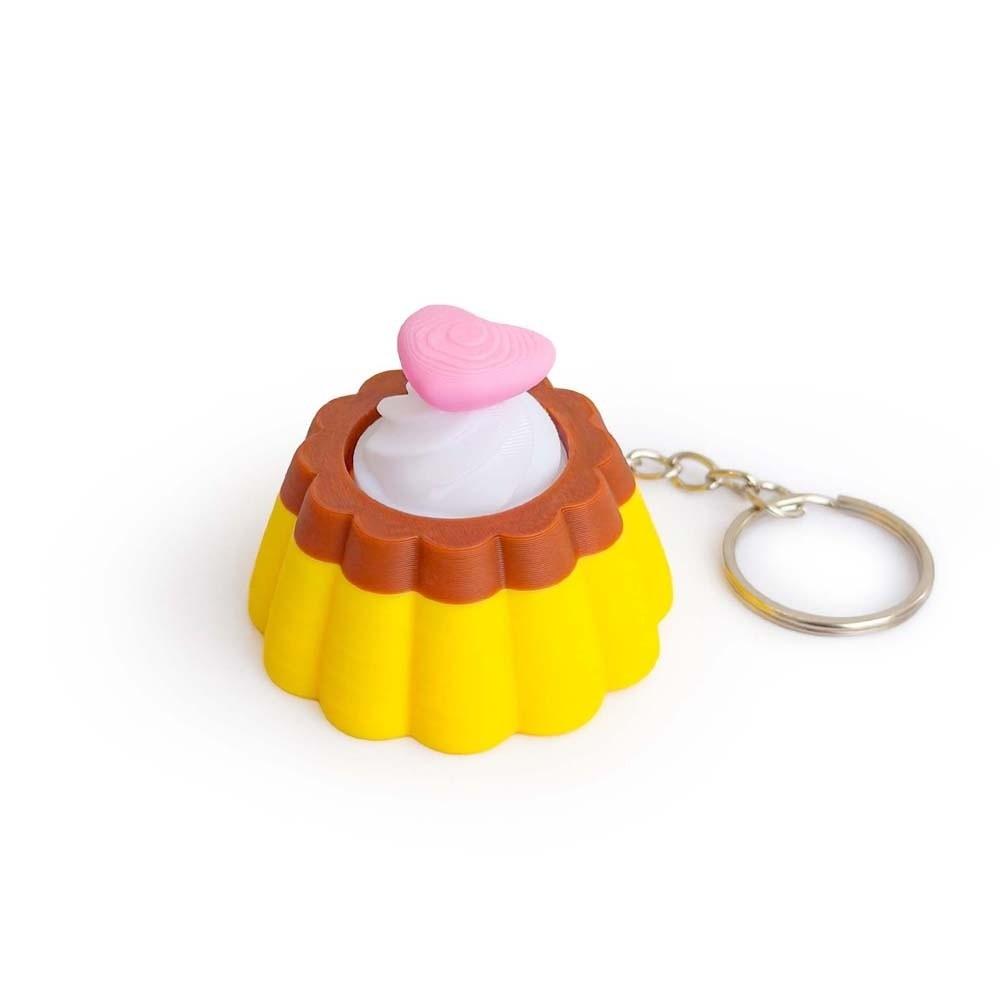 3D Printed Foods Clicker Key Chain Cat Paw Pendant Love Heart Sensory Clicker Cartoon Tortoise Simulation Cake