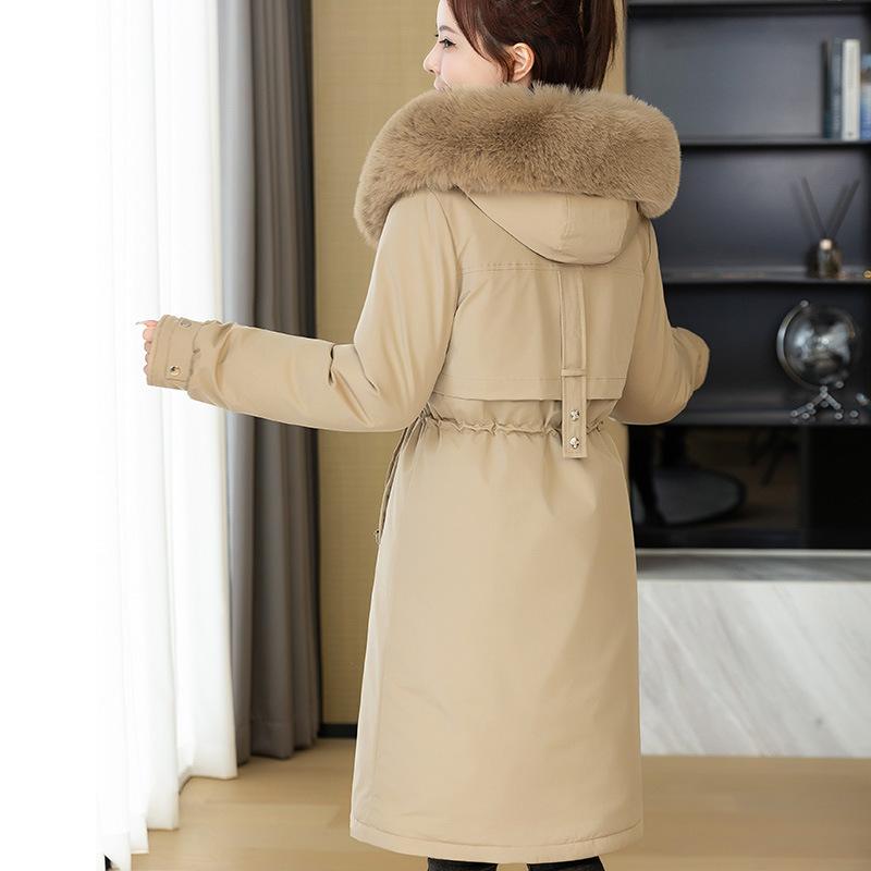 Cotton Clothes for Women Long Thick Winter Removable Parka Clothes