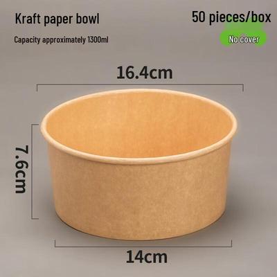 Jiemengzhe 1300ml Einweg-Salatschüssel aus Kraftpapier
