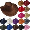 Cowboyhatter for menn og kvinner Solskjerm Gresslandsolhatt Western Cowboyhatt Hatt med bred brem