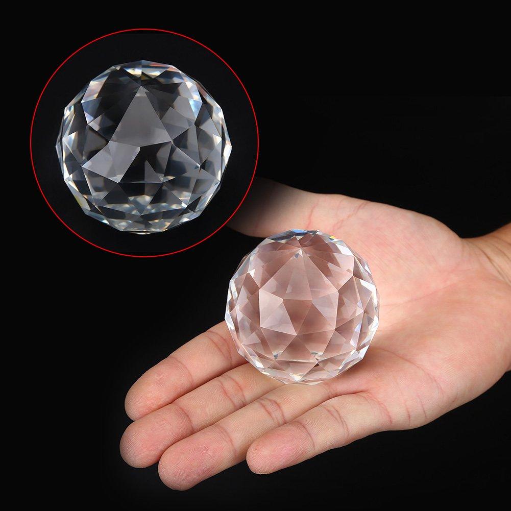 Multi-faceted Suncatcher Crystal Ball, Translucent, 80mm, for Home Decor, Crystal Glass, Perfect for Windows or Entryways
