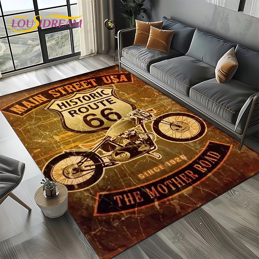 

Ретро Америка Маршрут 66 Историческая Мать Дорога,Мать ДорогаКовер Коврик для Гостиной Спальни Дома Дивана,Коврик Нескользящий Напольный Коврик 40x60cm( 15x23in )