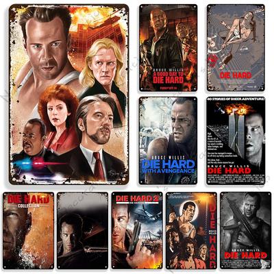 Amerykański Film Szklana Pułapka Metalowe Znaki Retro Metalowy Znak Blaszany Garaż Jaskinia Mężczyzny Wystrój Ściany Retro Metalowe Znaki Vintage Wystrój Przemysłowy