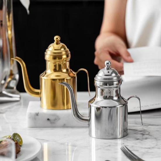 Nerezový dávkovač oleje Nepropustná láhev na olej bez odkapávání pro olivový olej ocet Kuchyňská nádoba na skladování oleje