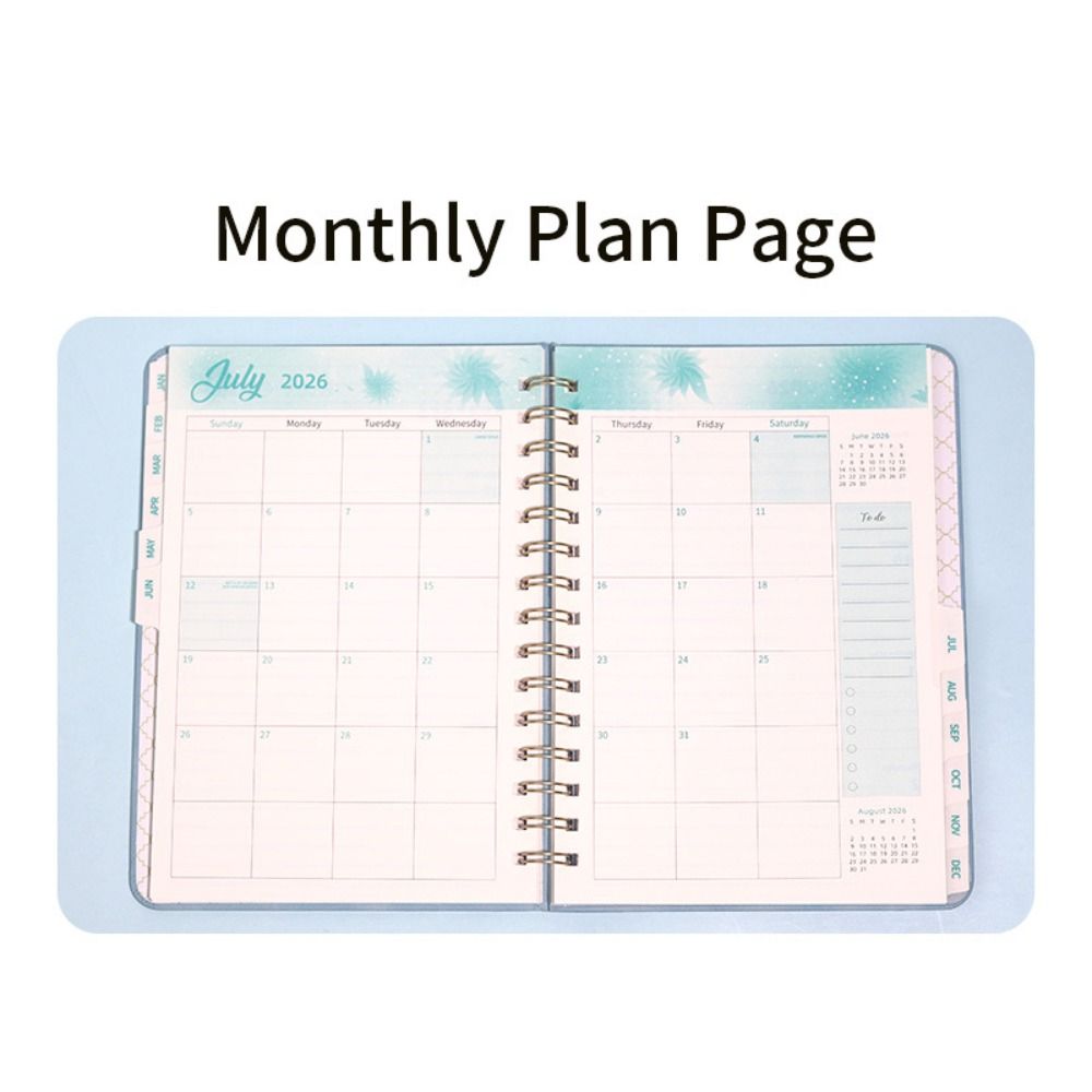 PU Leather Cover Coil Schedules Notebooks A5 Daily Notebook Daily Planner Notepad  Record
