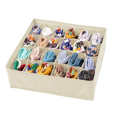 Kleideraufbewahrungsschublade 24 für faltbaren Kleiderorganizer, Trennwände, Fächer, Unterwäsche, Socken, Krawatten, (beige)