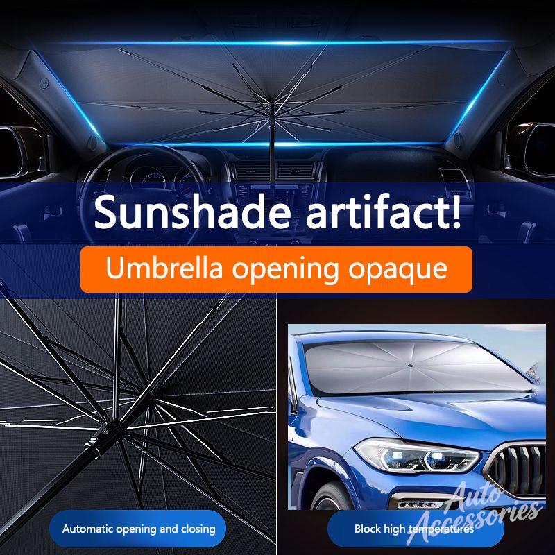AFUHD1 Car Sunshade Umbrella Retractable Sunscreen Heat Insulation Front Windshield Parasol For Porsche Panamera Boxster Cayman sticker