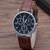 Gift Three-eye Men's Watch Quartz Men's Watch Blue Light Glass Belt Watch Casual Men's Watch
