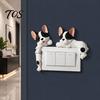 Decorazione Interruttore Luce Creativa 3D Bulldog Francese Copertura in Resina, Cane Cartone Animato Carino Copertura Decorativa per Presa a Muro Senza Piastra a Fori, Animale Autoadesivo