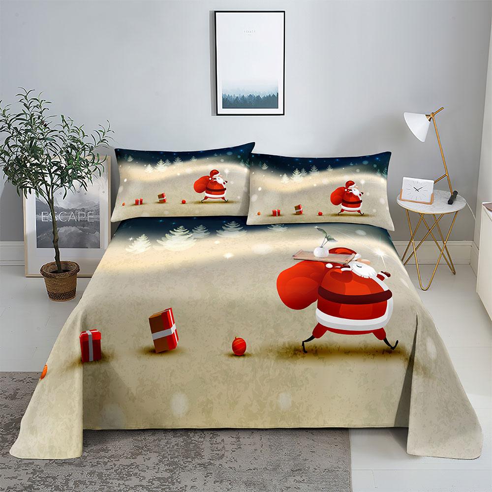 Julesengesett og putevar Sengetøy Laken Dynetrekk King Queen Size for enkeltdobbeltsenger 220x240 Twin Full Tynt Mykt