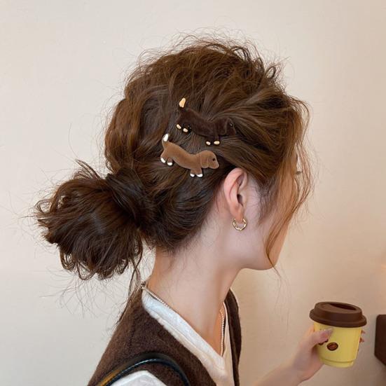 1/2 Bucă Accesorii Păr Fete Câine Dachshund Decor Clipsuri Păr Breton Lateral Accesorii Păr Cadou Anul Nou