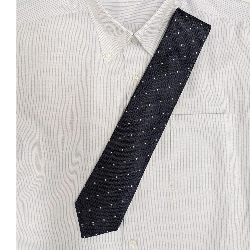 [C CRAVATTERIA] Nishijin-ori Necktie, Fresco Tie, Stripe, Regimental Stripe, Polka Dot, Men's, Business, Recruitment, Job Hunting, Father's Day (Navy