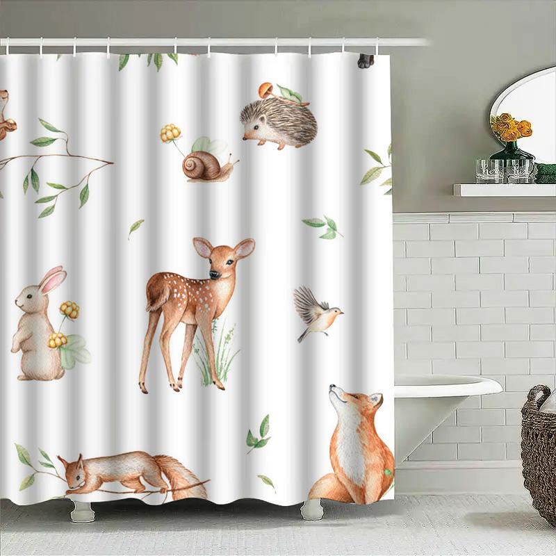 Exotic Floral Shower Curtain 3D Printed Fabric Bathroom Decor Set With Hooks For Home Decoration